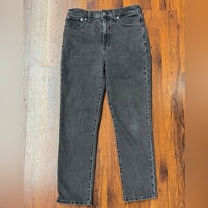 Madewell The Perfect Vintage Jean | High Rise Straight Leg | Black | Size 28